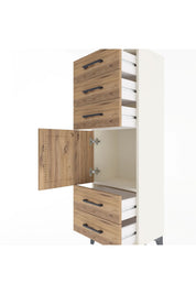 Arges Dolap Tek Raflı 5 Çekmeceli Tek Kapaklı 44x30x134 - S16M078V3A