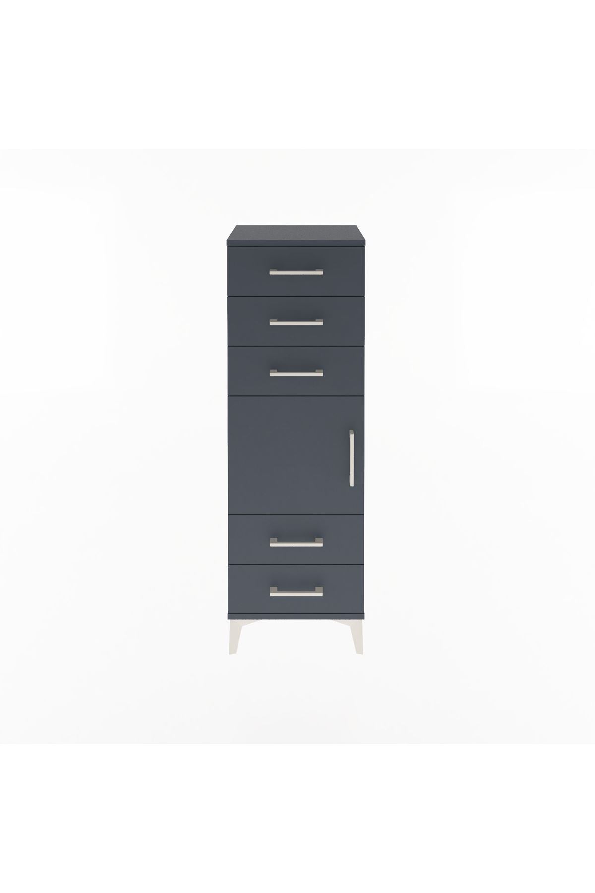 Arges Dolap Tek Raflı 5 Çekmeceli Tek Kapaklı 44x30x134 - S16M078V5A