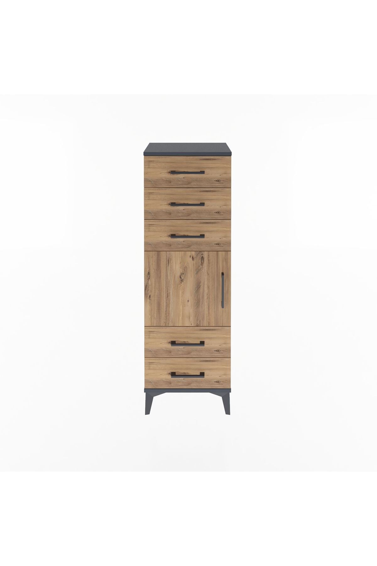 Arges Dolap Tek Raflı 5 Çekmeceli Tek Kapaklı 44x30x134 - S16M078V6A