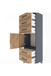 Arges Dolap Tek Raflı 5 Çekmeceli Tek Kapaklı 44x30x134 - S16M078V6A