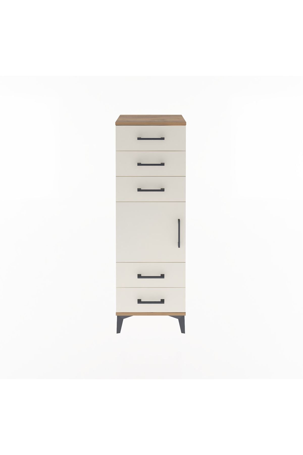 Arges Dolap Tek Raflı 5 Çekmeceli Tek Kapaklı 44x30x134 - S16M078V7A