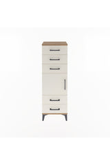 Arges Dolap Tek Raflı 5 Çekmeceli Tek Kapaklı 44x30x134