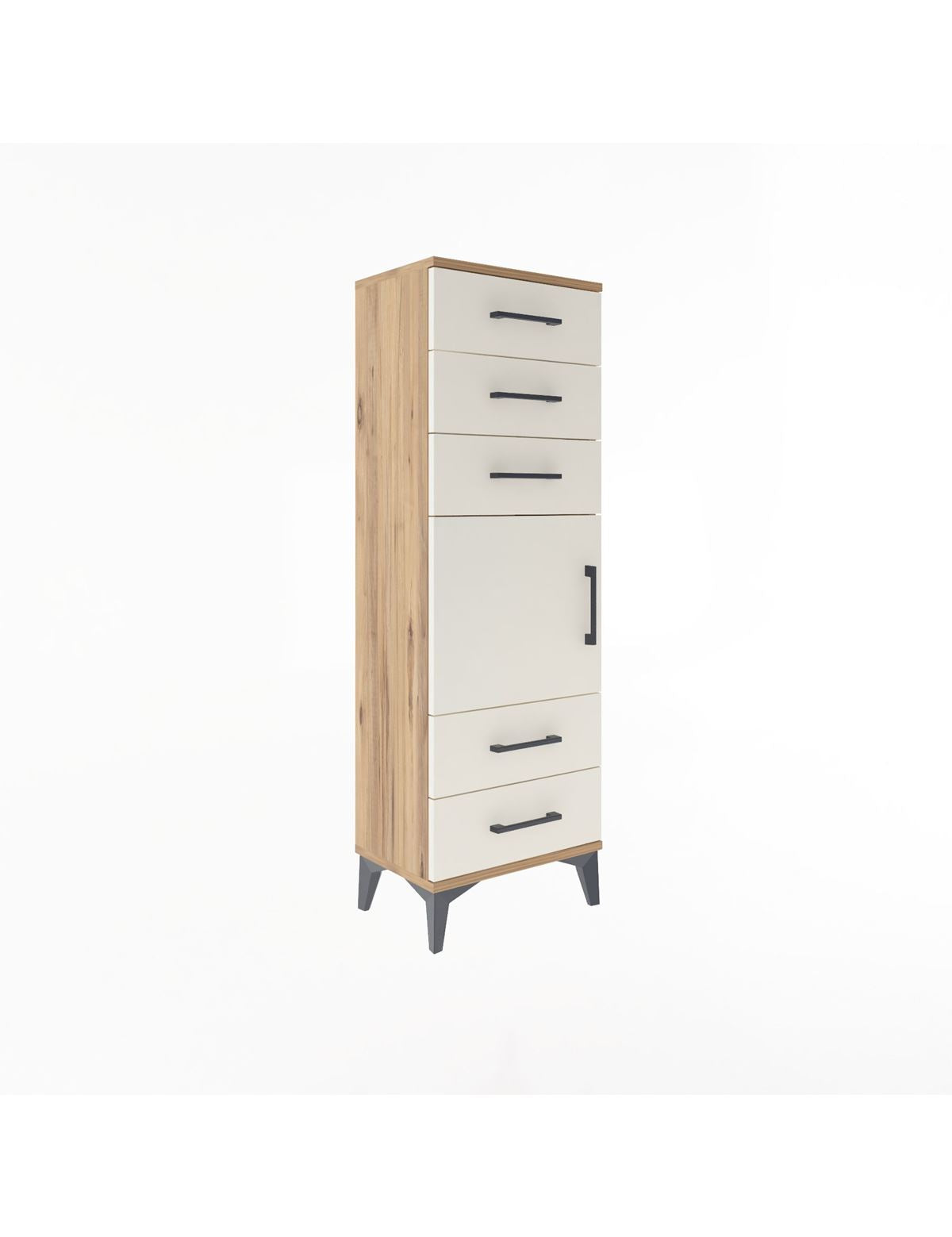 Arges Dolap Tek Raflı 5 Çekmeceli Tek Kapaklı 44x30x134 - S16M078V7A