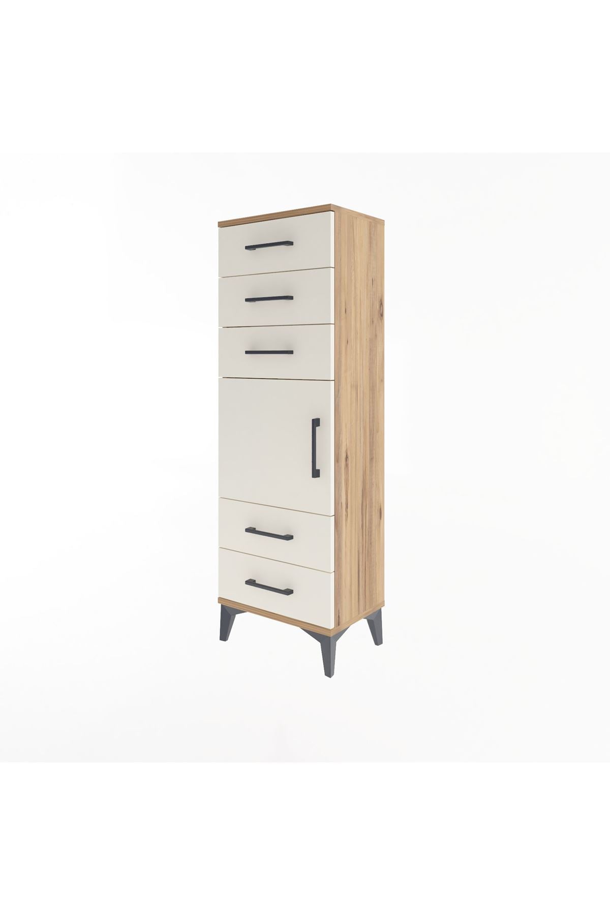 Arges Dolap Tek Raflı 5 Çekmeceli Tek Kapaklı 44x30x134 - S16M078V7A
