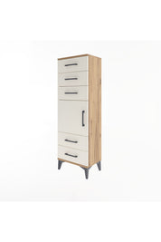 Arges Dolap Tek Raflı 5 Çekmeceli Tek Kapaklı 44x30x134 - S16M078V7A