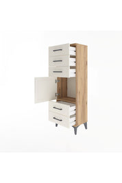 Arges Dolap Tek Raflı 5 Çekmeceli Tek Kapaklı 44x30x134 - S16M078V7A