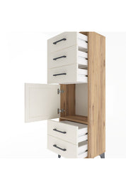 Arges Dolap Tek Raflı 5 Çekmeceli Tek Kapaklı 44x30x134 - S16M078V7A
