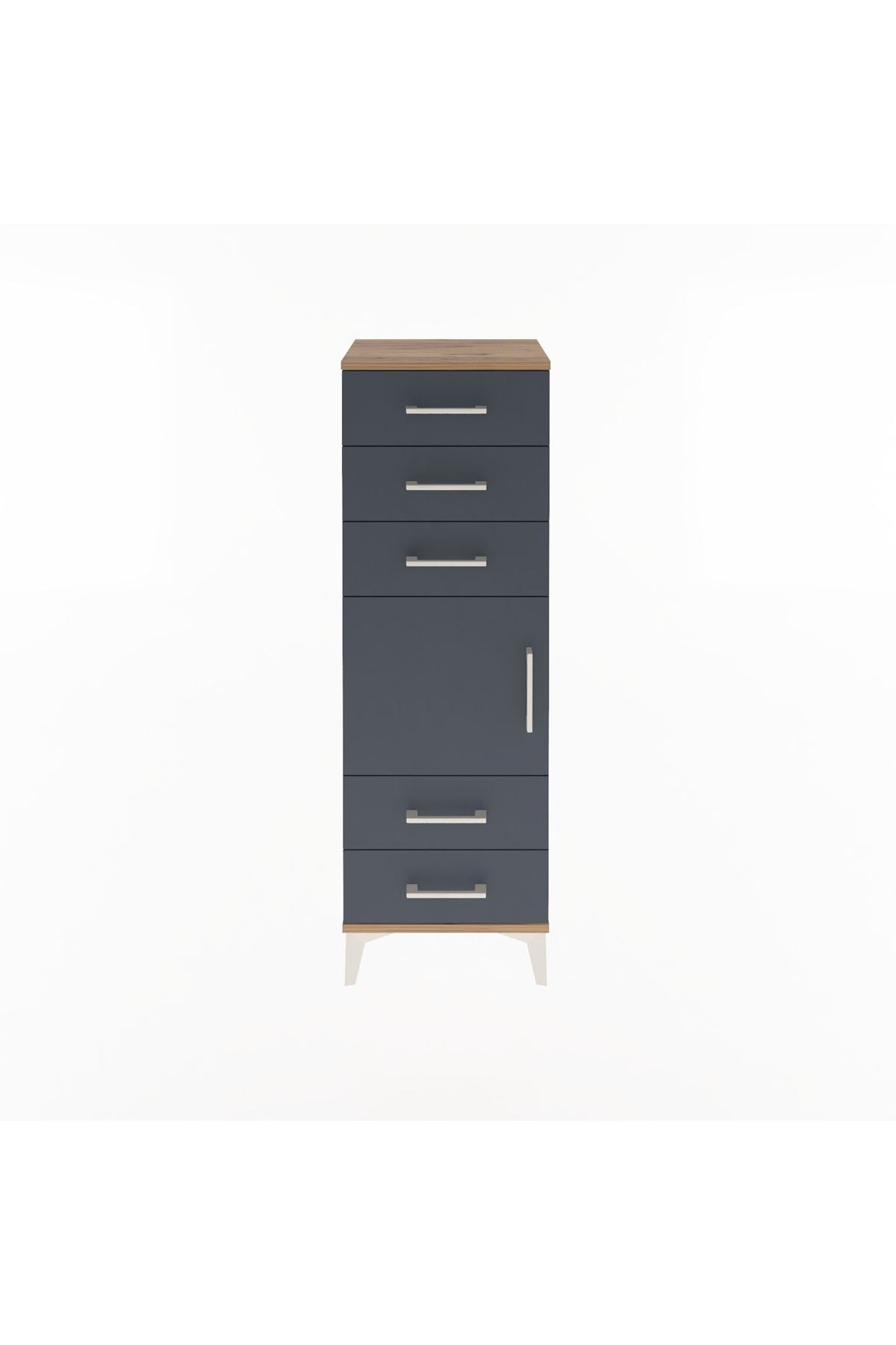 Arges Dolap Tek Raflı 5 Çekmeceli Tek Kapaklı 44x30x134 - S16M078V8A