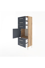 Arges Dolap Tek Raflı 5 Çekmeceli Tek Kapaklı 44x30x134 - S16M078V8A