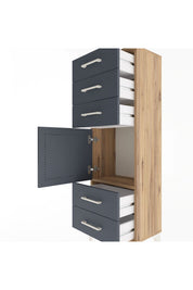 Arges Dolap Tek Raflı 5 Çekmeceli Tek Kapaklı 44x30x134 - S16M078V8A