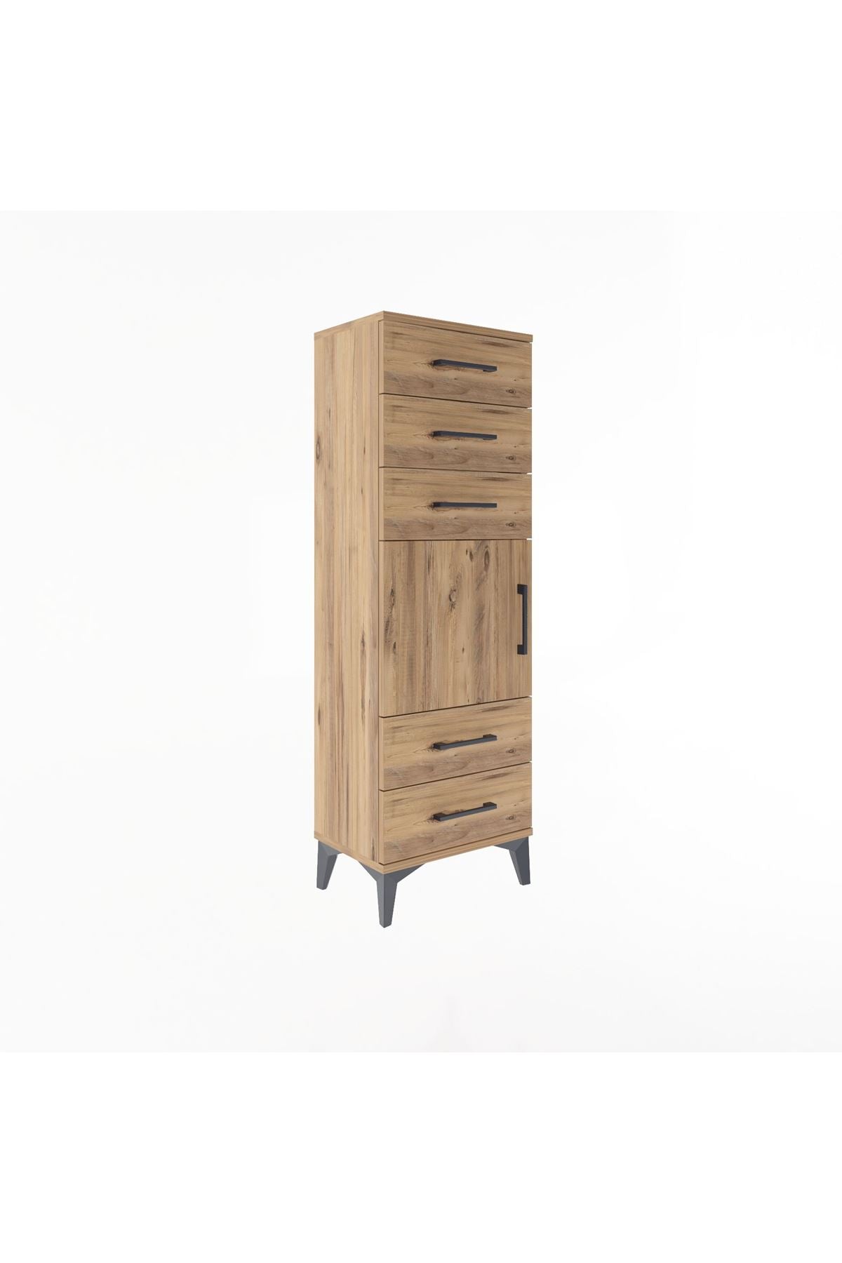 Arges Dolap Tek Raflı 5 Çekmeceli Tek Kapaklı 44x30x134 - S16M078V9A