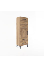 Arges Dolap Tek Raflı 5 Çekmeceli Tek Kapaklı 44x30x134 - S16M078V9A