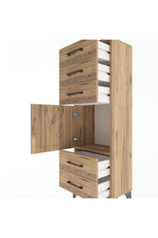 Arges Dolap Tek Raflı 5 Çekmeceli Tek Kapaklı 44x30x134 - S16M078V9A