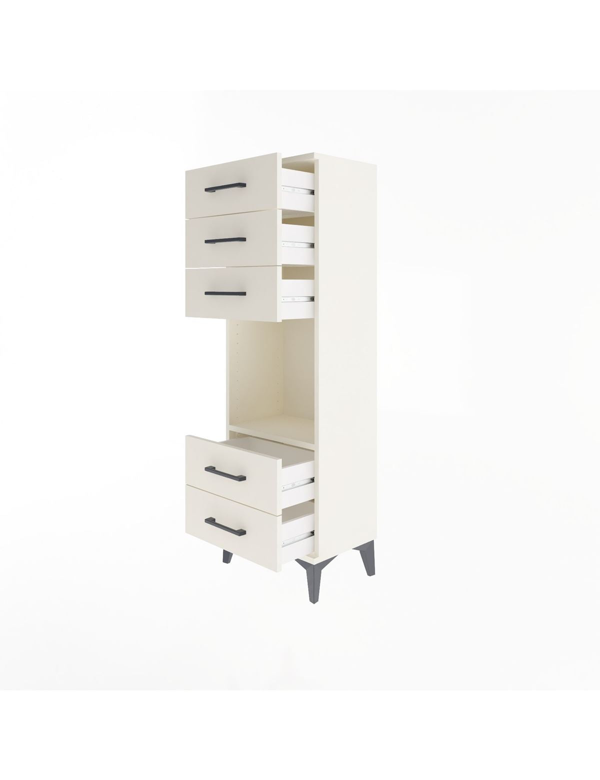 Arges Dolap Tek Raflı 5 Çekmeceli 44x30x134 - S16M079V1A