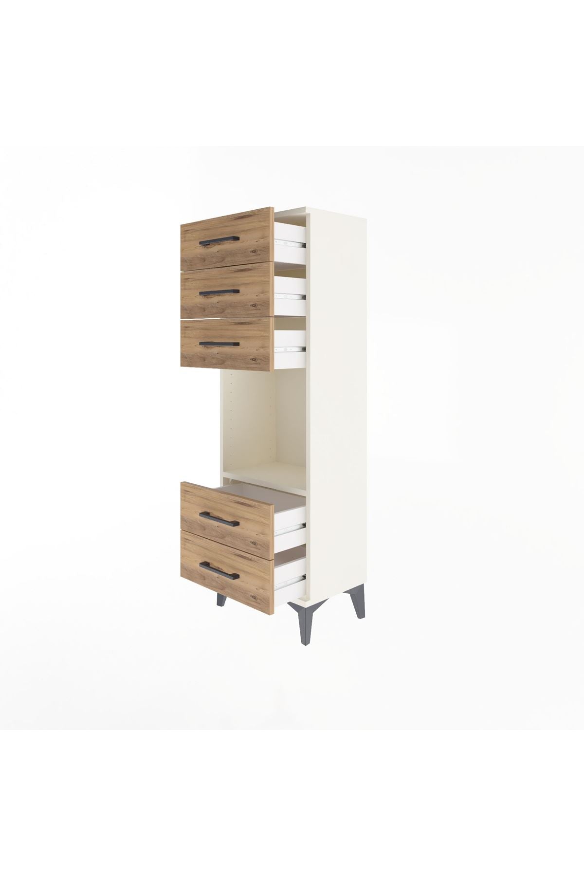 Arges Dolap Tek Raflı 5 Çekmeceli 44x30x134 - S16M079V3A