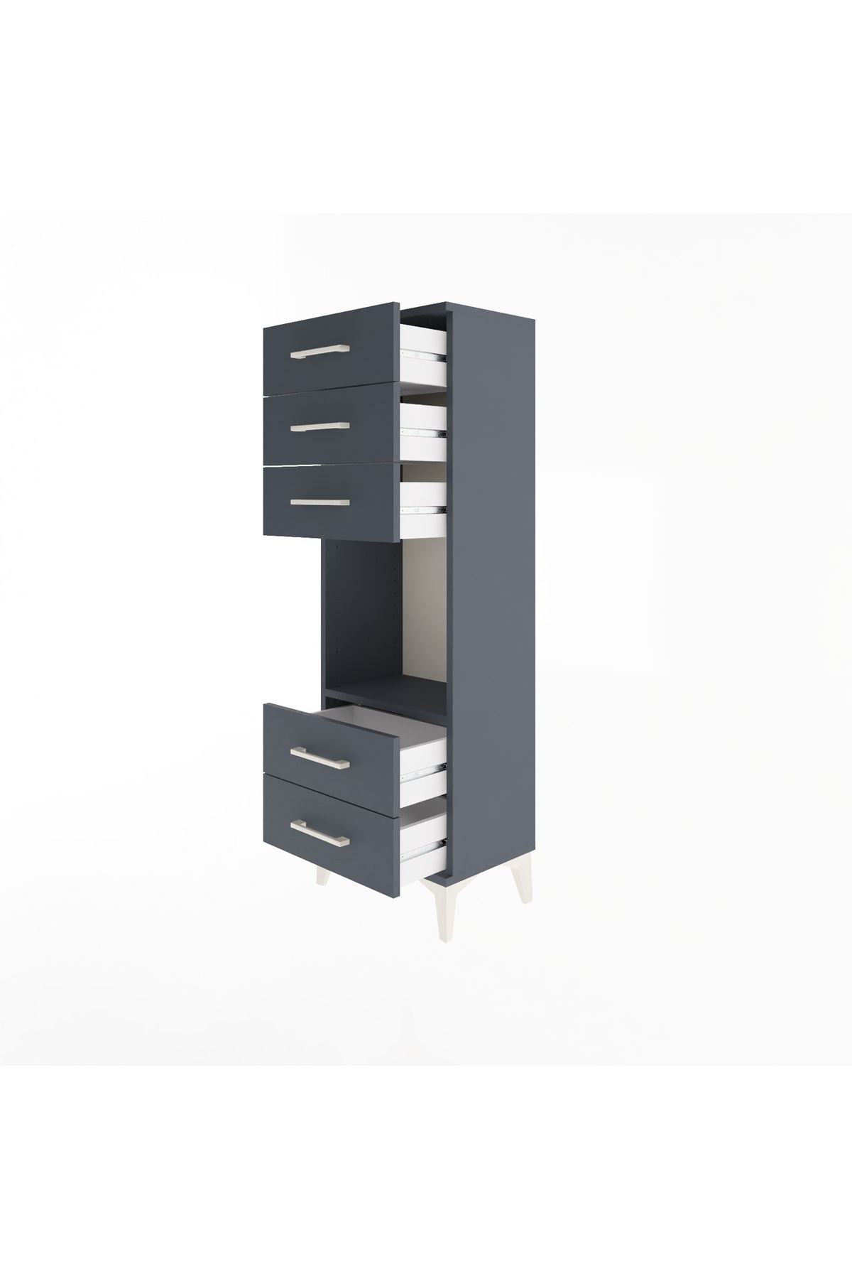 Arges Dolap Tek Raflı 5 Çekmeceli 44x30x134 - S16M079V5A