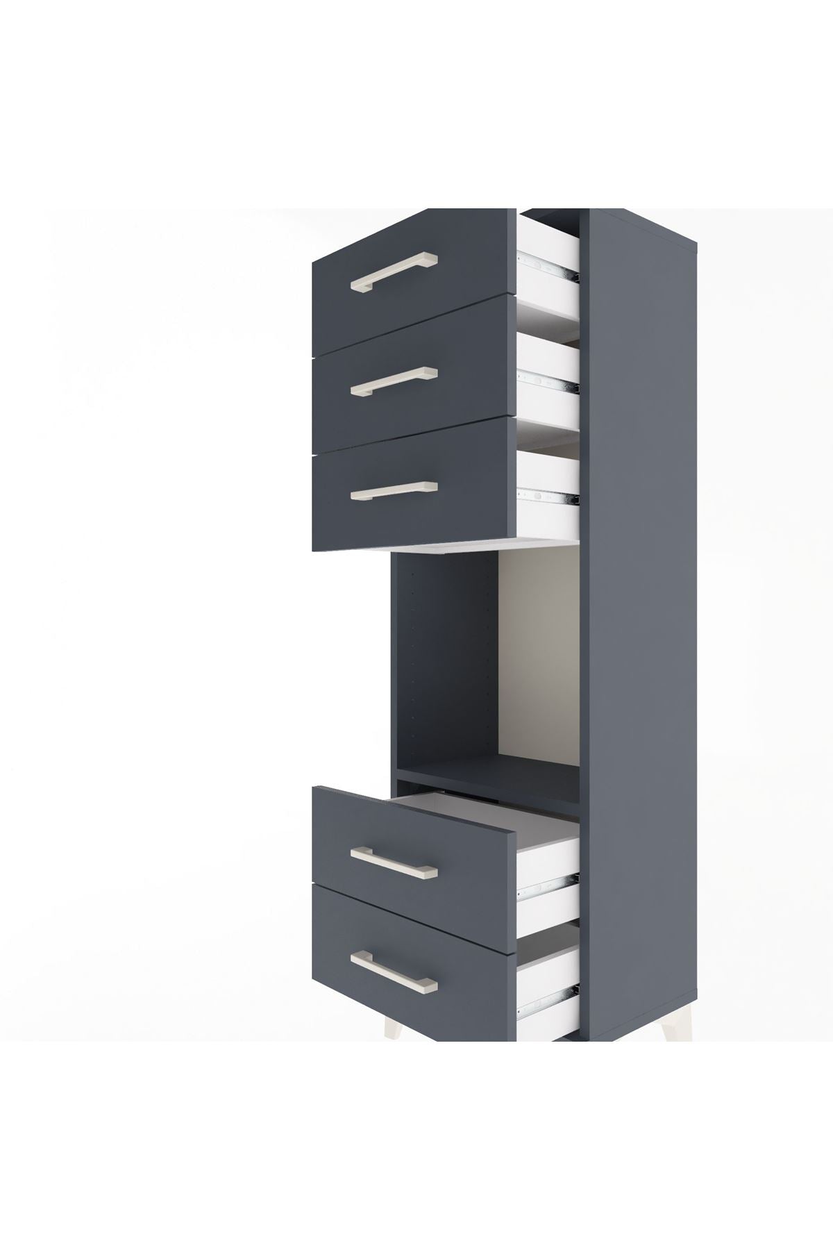 Arges Dolap Tek Raflı 5 Çekmeceli 44x30x134 - S16M079V5A