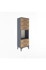 Arges Dolap Tek Raflı 5 Çekmeceli 44x30x134 - S16M079V6A