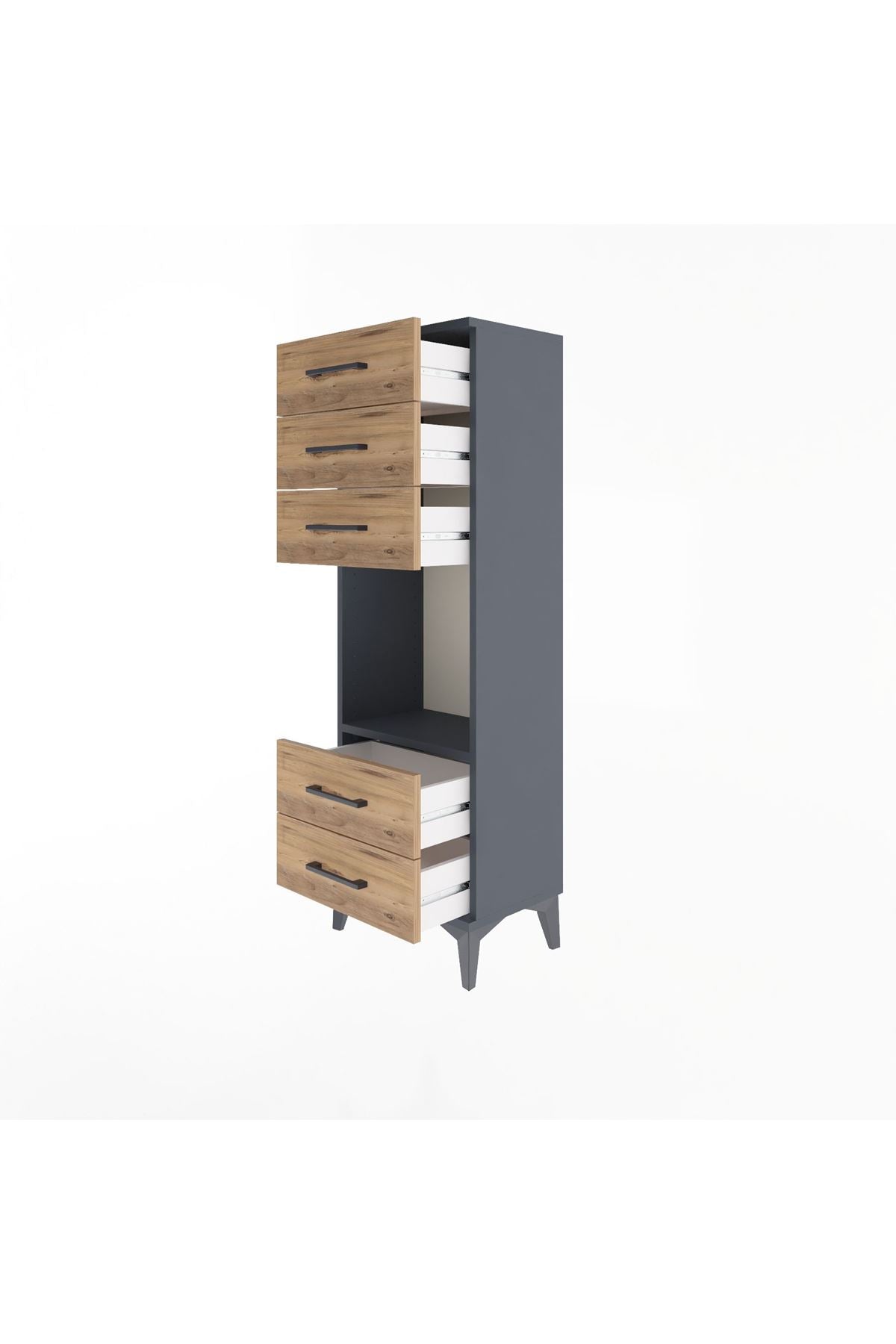 Arges Dolap Tek Raflı 5 Çekmeceli 44x30x134 - S16M079V6A