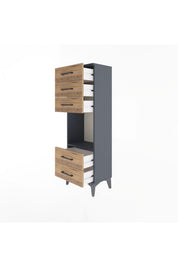 Arges Dolap Tek Raflı 5 Çekmeceli 44x30x134 - S16M079V6A