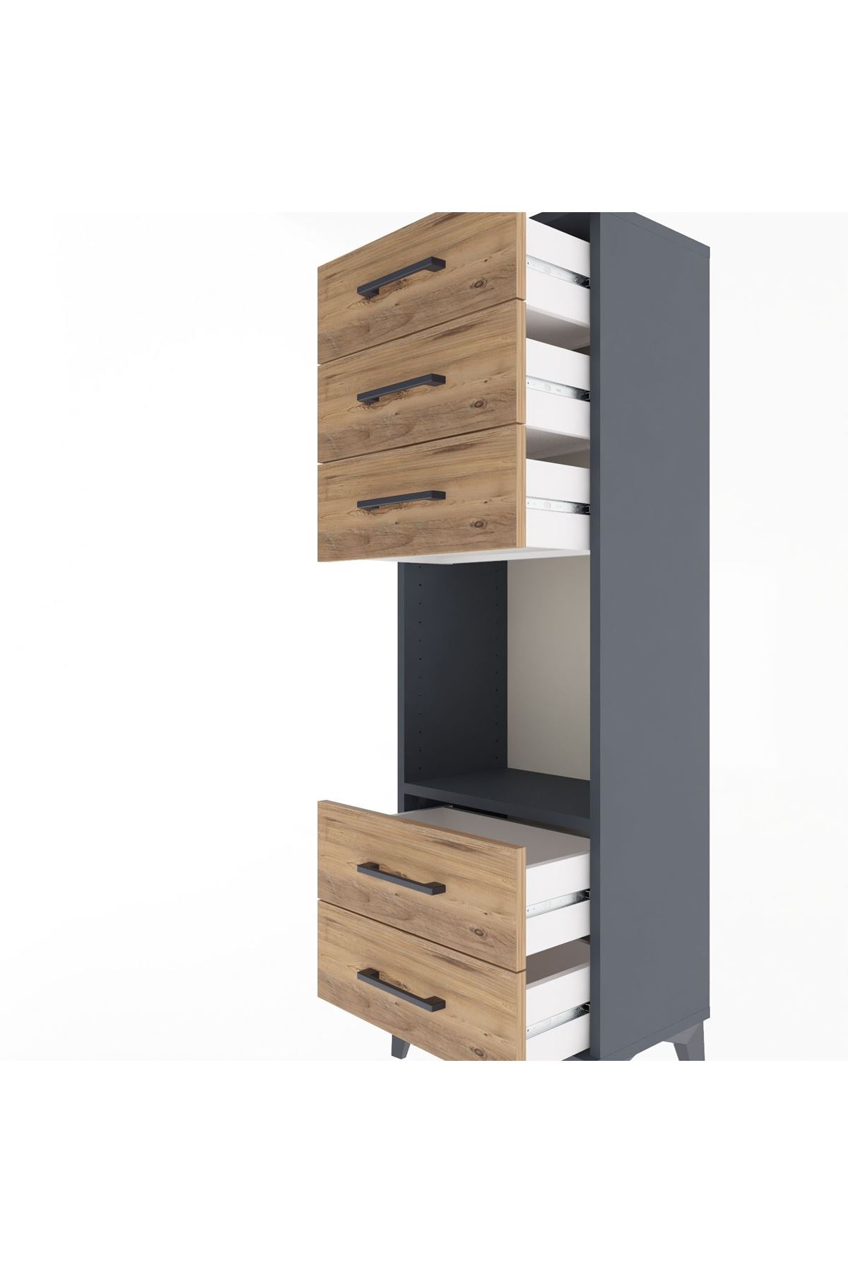 Arges Dolap Tek Raflı 5 Çekmeceli 44x30x134 - S16M079V6A