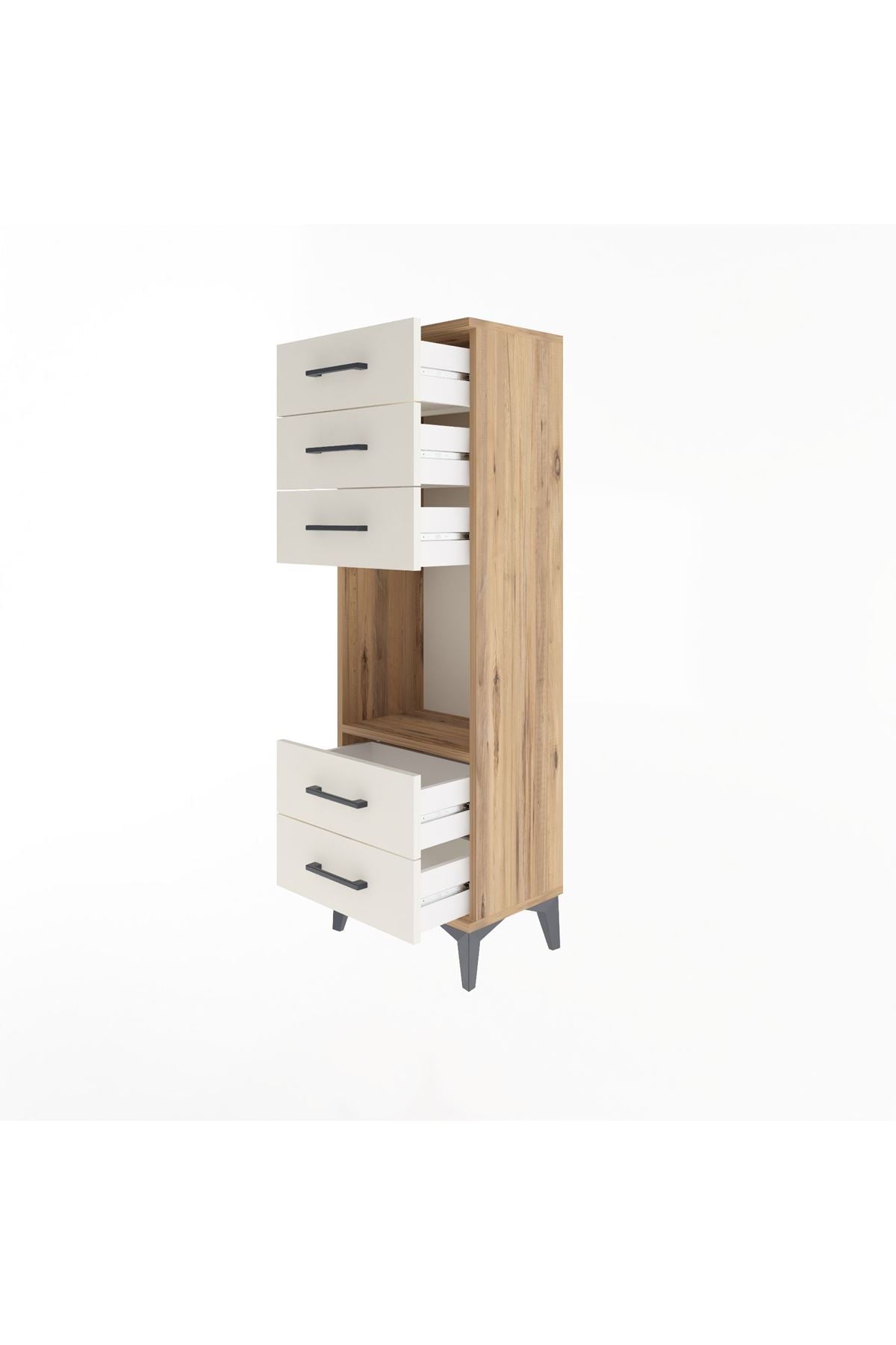 Arges Dolap Tek Raflı 5 Çekmeceli 44x30x134 - S16M079V7A