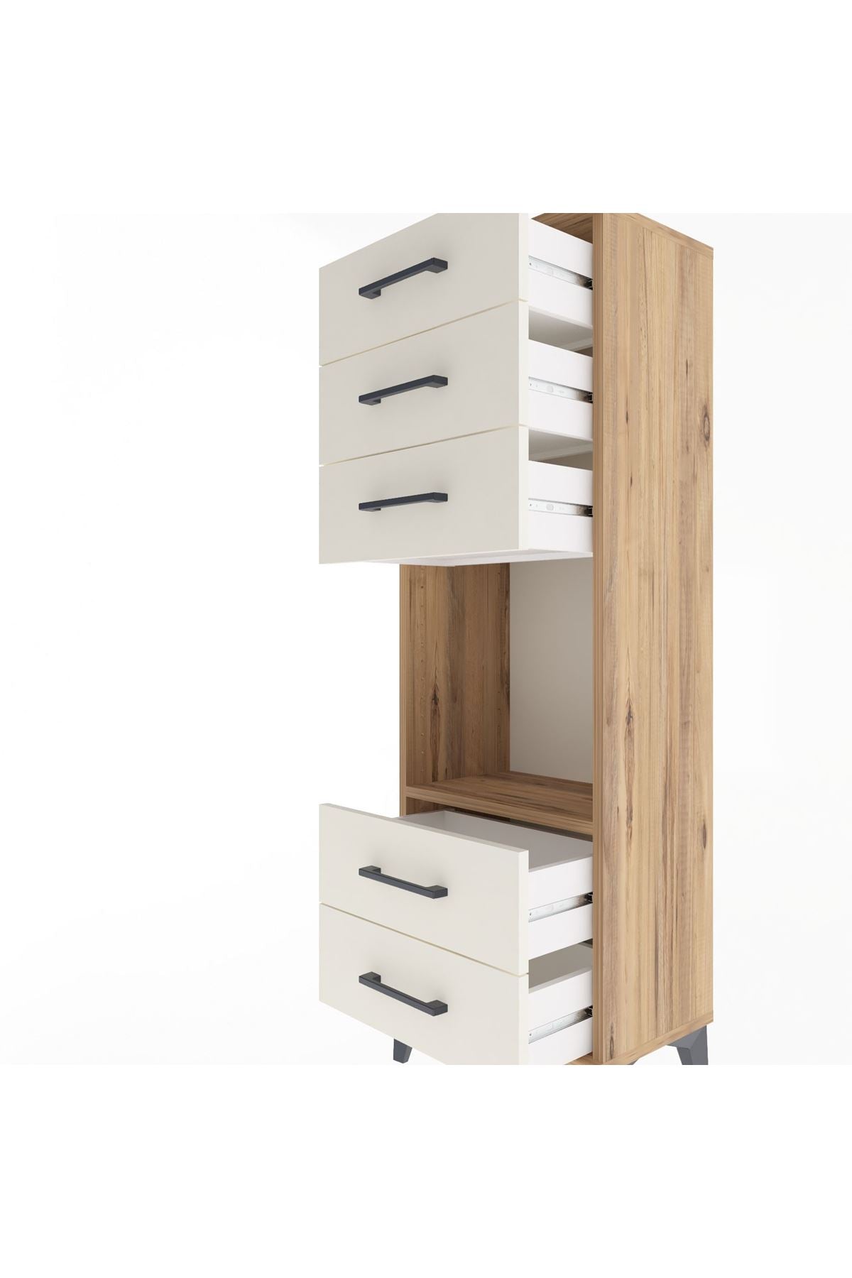 Arges Dolap Tek Raflı 5 Çekmeceli 44x30x134 - S16M079V7A