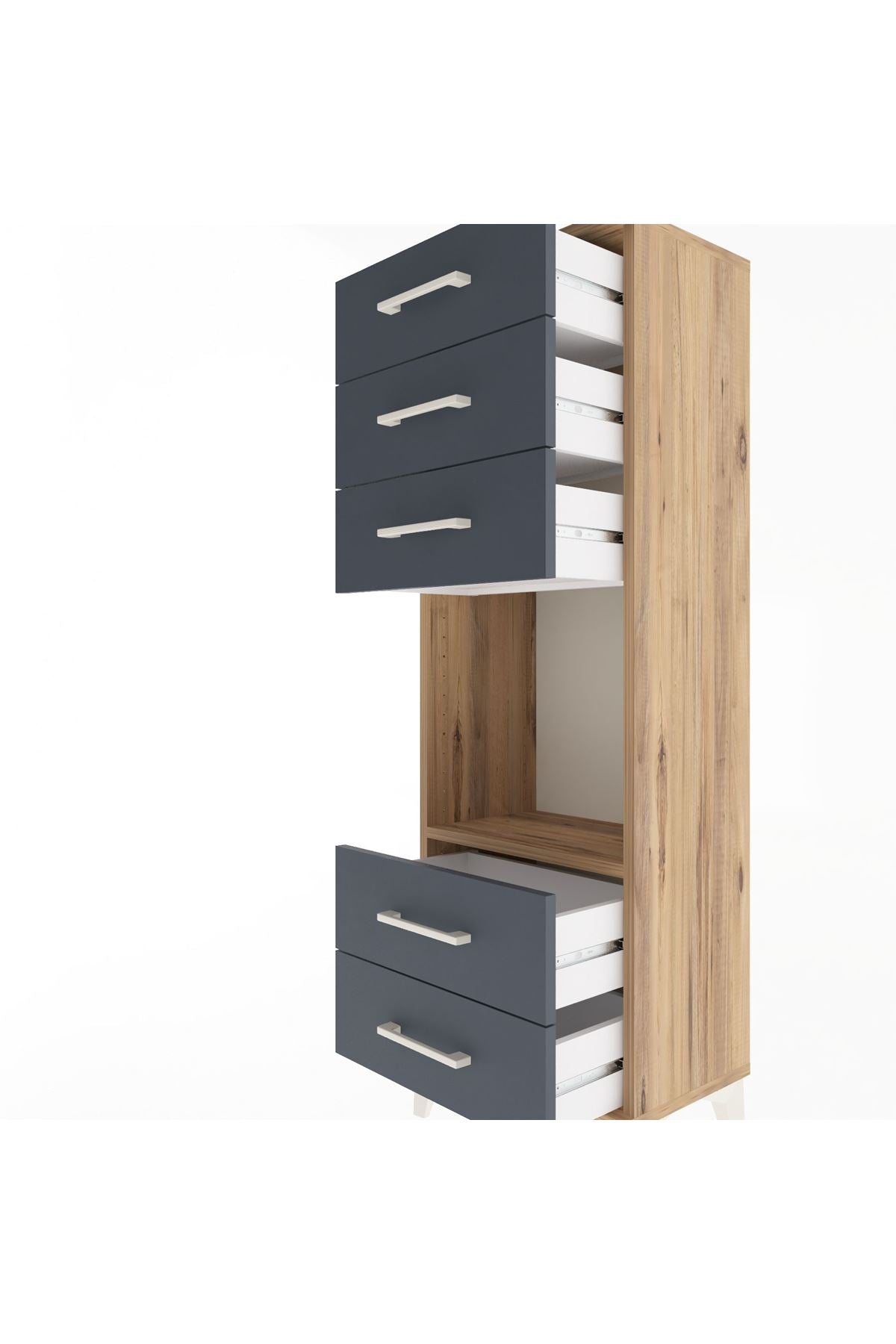Arges Dolap Tek Raflı 5 Çekmeceli 44x30x134 - S16M079V8A