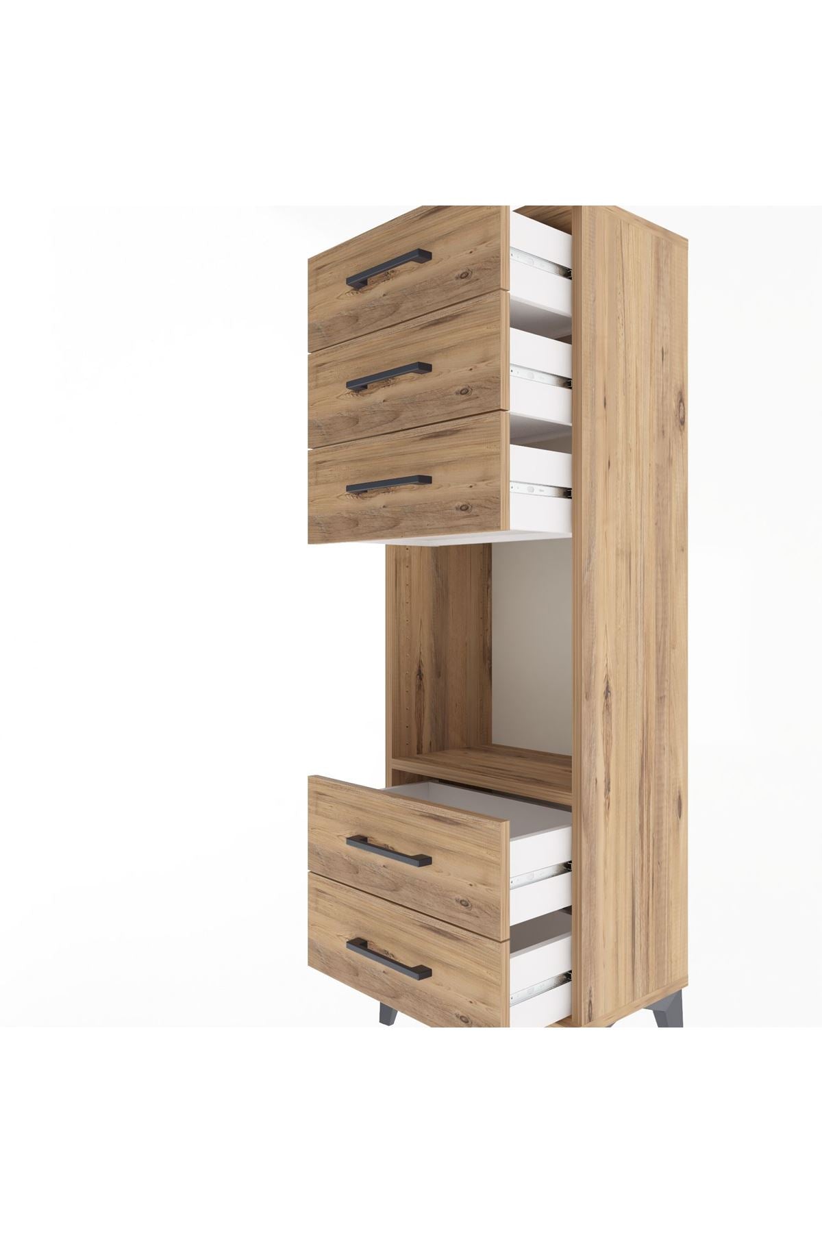 Arges Dolap Tek Raflı 5 Çekmeceli 44x30x134 - S16M079V9A