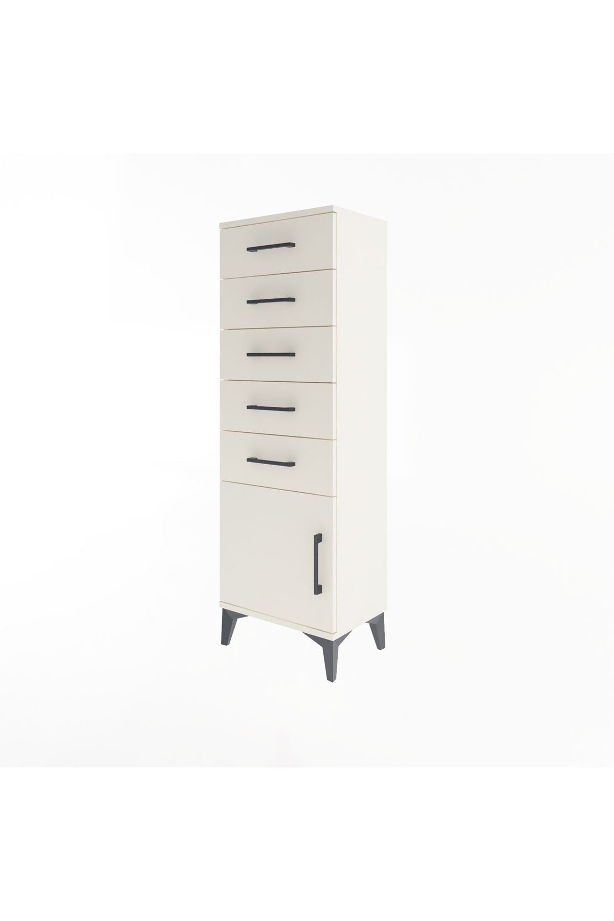 Arges Dolap 5 Çekmeceli Tek Kapaklı 44x30x134 - S16M080V1A