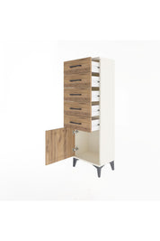 Arges Dolap 5 Çekmeceli Tek Kapaklı 44x30x134 - S16M080V3A