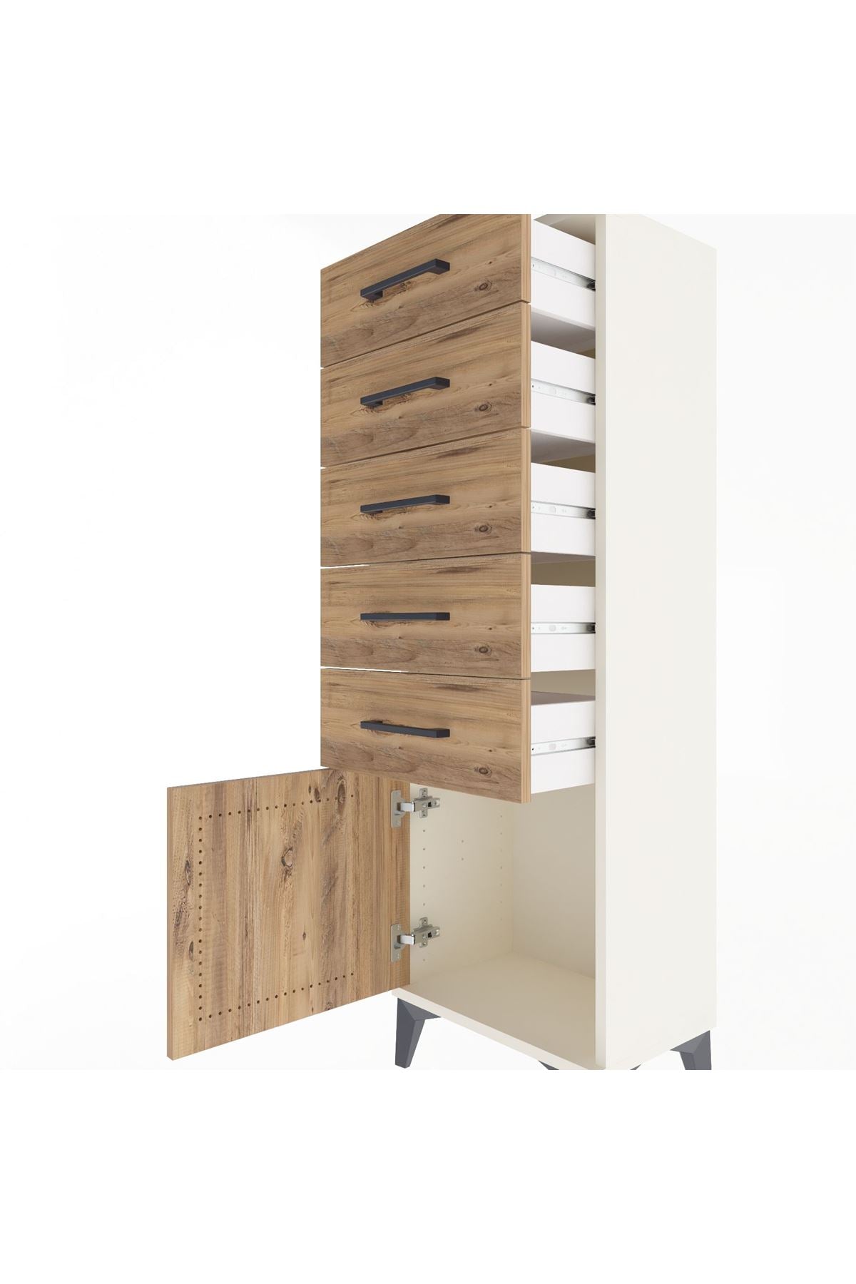 Arges Dolap 5 Çekmeceli Tek Kapaklı 44x30x134 - S16M080V3A