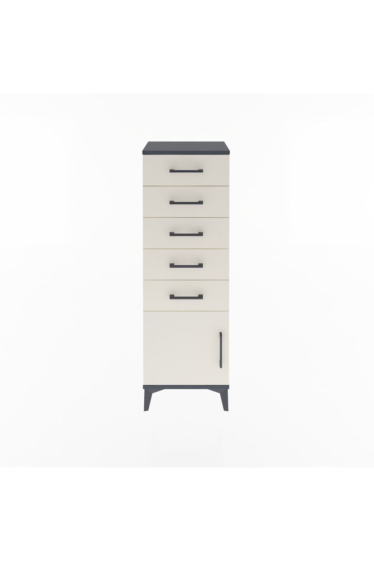 Arges Dolap 5 Çekmeceli Tek Kapaklı 44x30x134 - S16M080V4A