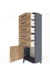 Arges Dolap 5 Çekmeceli Tek Kapaklı 44x30x134 - S16M080V6A