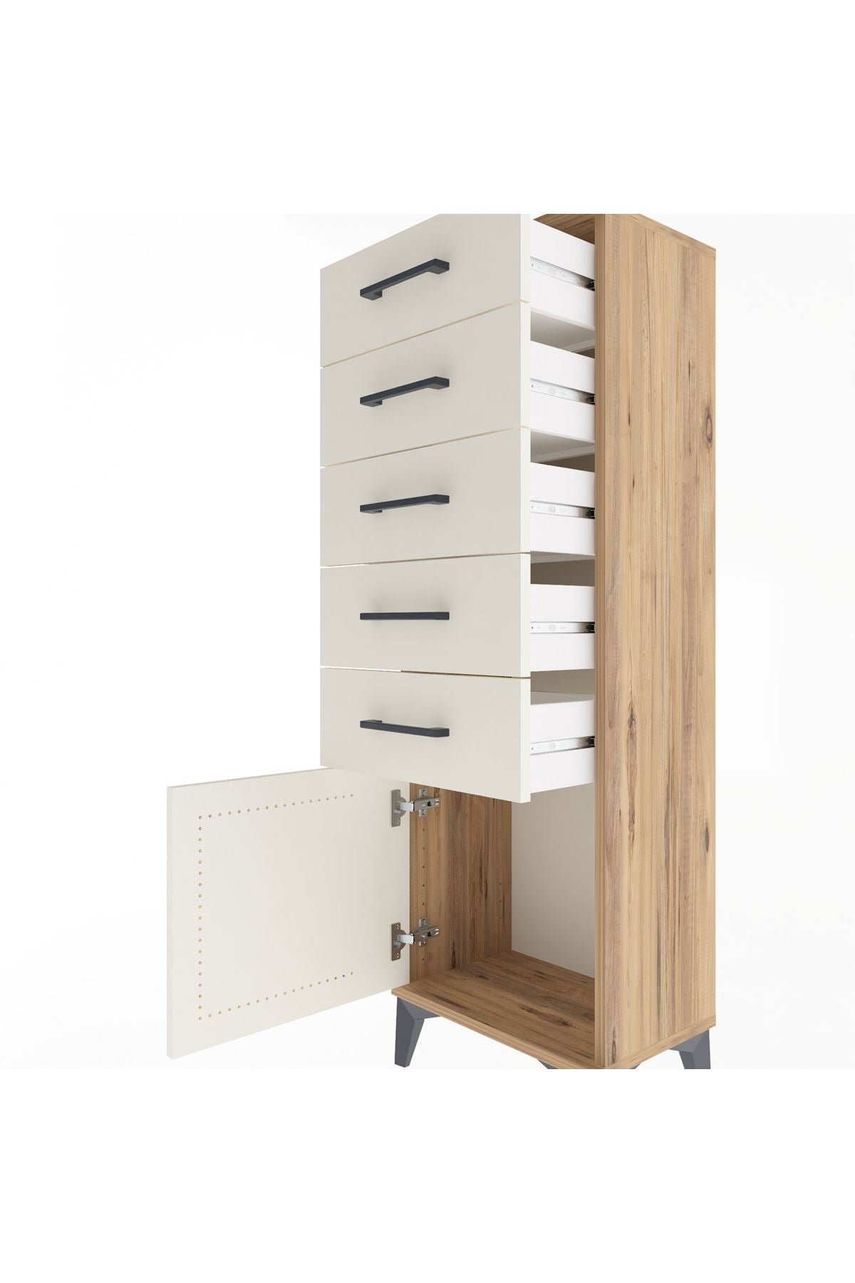 Arges Dolap 5 Çekmeceli Tek Kapaklı 44x30x134 - S16M080V7A