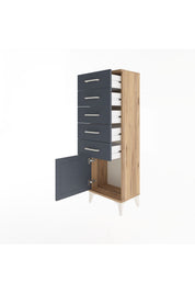Arges Dolap 5 Çekmeceli Tek Kapaklı 44x30x134 - S16M080V8A