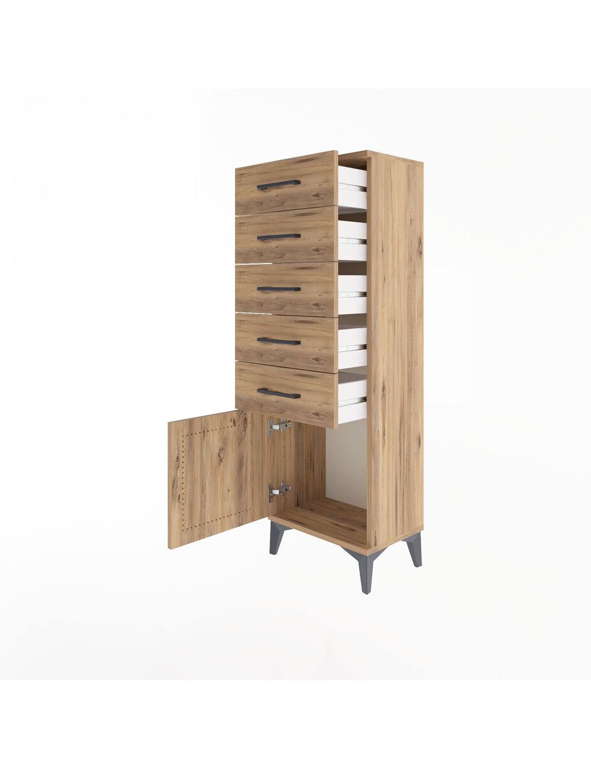 Arges Dolap 5 Çekmeceli Tek Kapaklı 44x30x134 - S16M080V9A