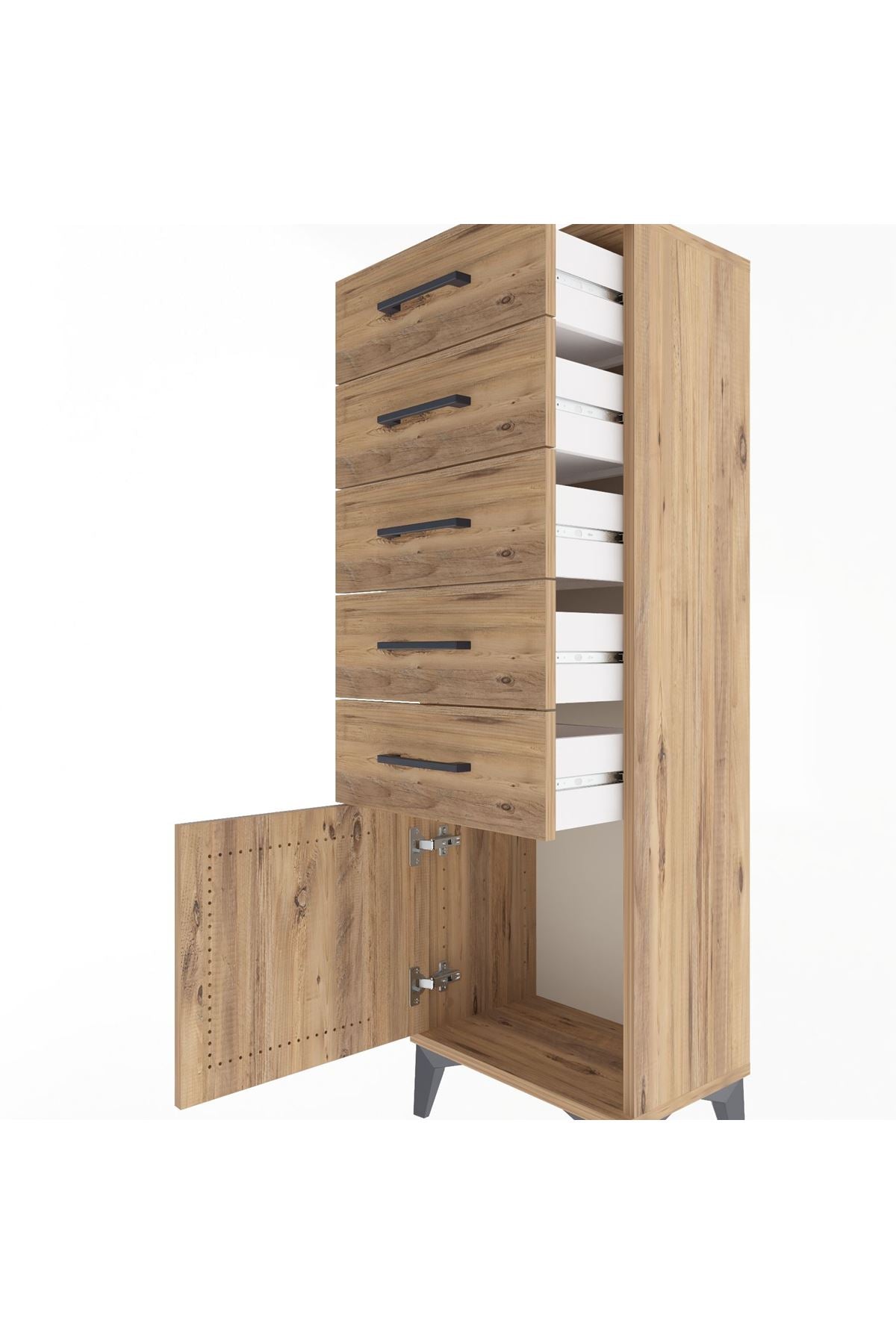 Arges Dolap 5 Çekmeceli Tek Kapaklı 44x30x134 - S16M080V9A