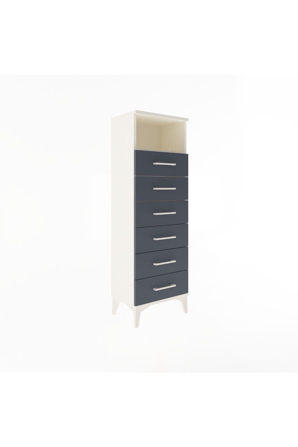 Arges Dolap Tek Raflı 6 Çekmeceli 44x30x134 - S16M082V2A