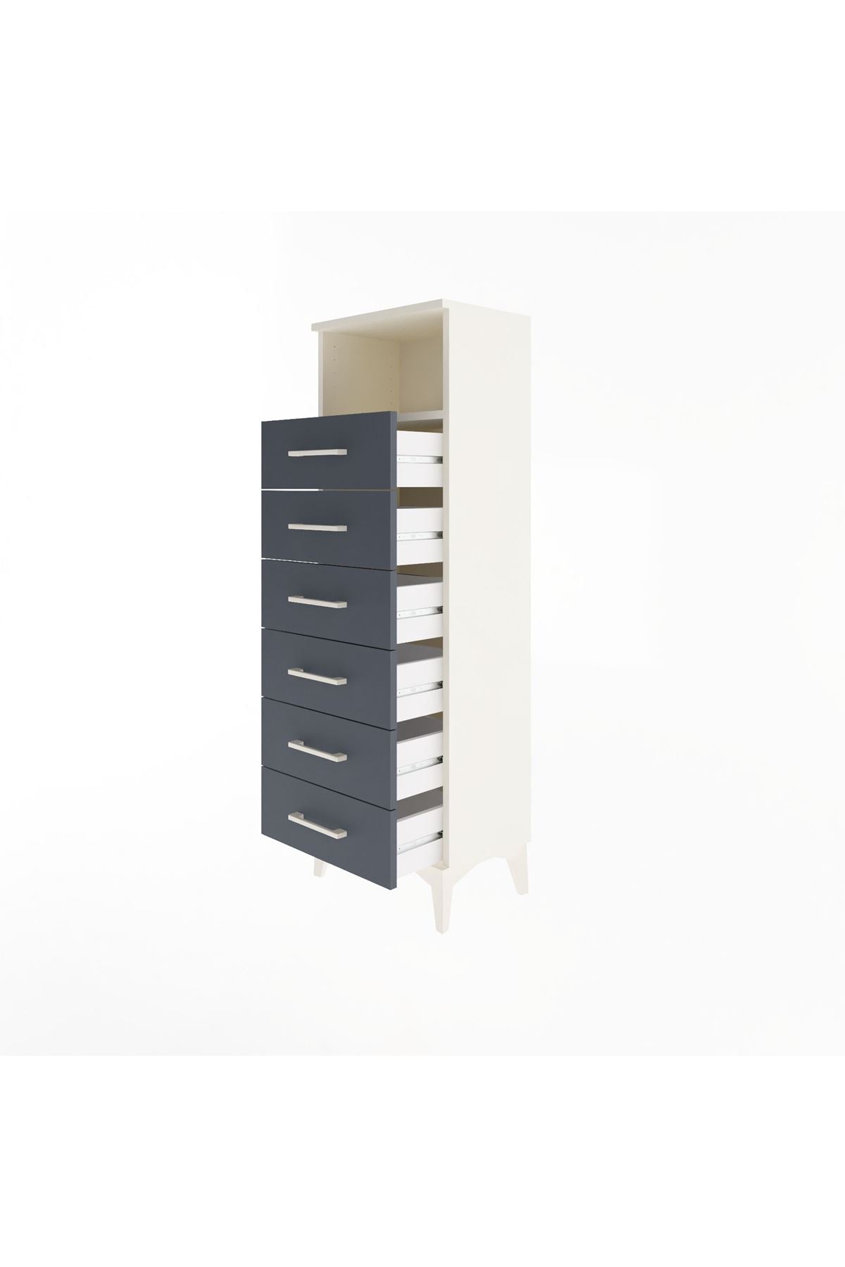 Arges Dolap Tek Raflı 6 Çekmeceli 44x30x134 - S16M082V2A