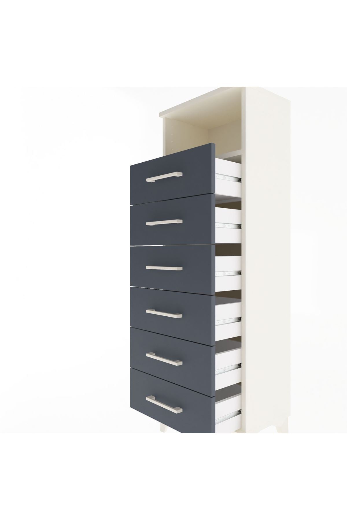Arges Dolap Tek Raflı 6 Çekmeceli 44x30x134 - S16M082V2A
