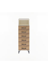 Arges Dolap Tek Raflı 6 Çekmeceli 44x30x134