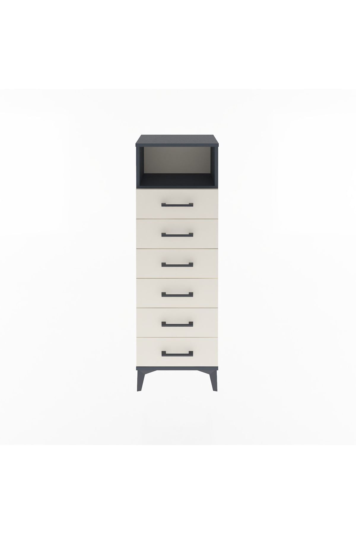 Arges Dolap Tek Raflı 6 Çekmeceli 44x30x134 - S16M082V4A