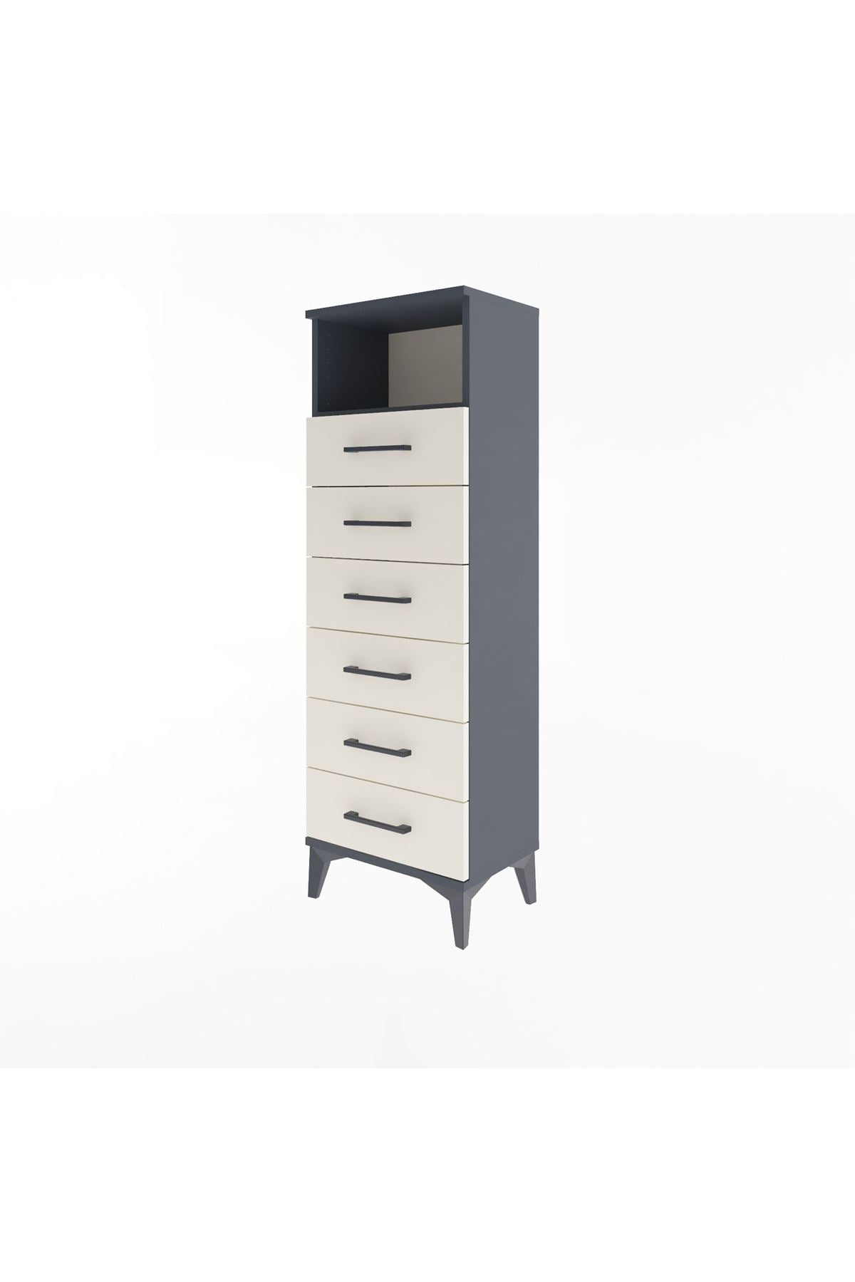Arges Dolap Tek Raflı 6 Çekmeceli 44x30x134 - S16M082V4A