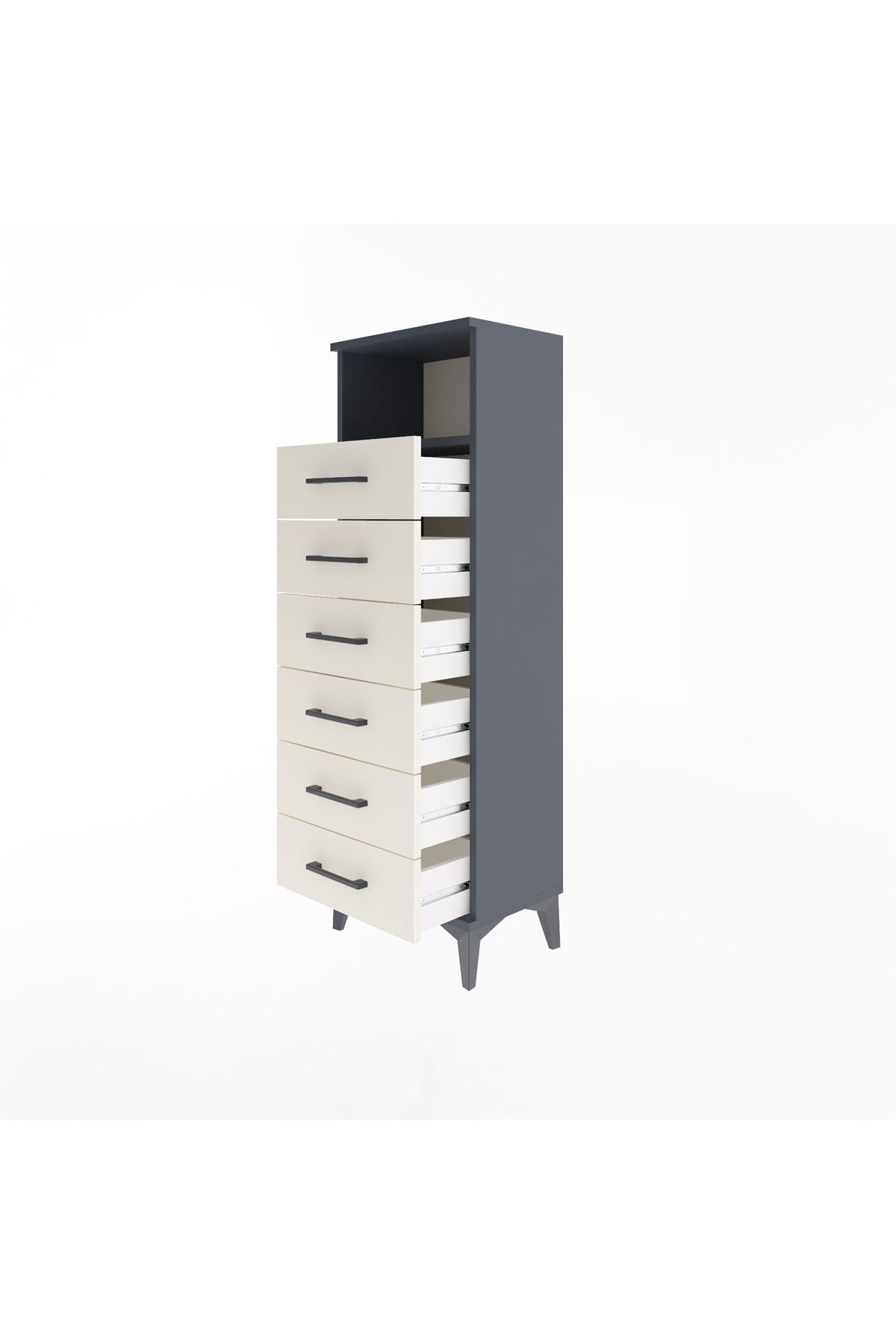 Arges Dolap Tek Raflı 6 Çekmeceli 44x30x134 - S16M082V4A