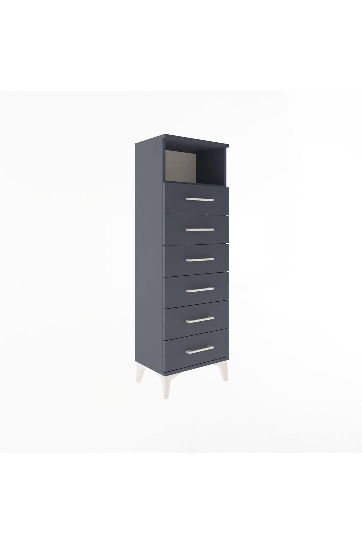 Arges Dolap Tek Raflı 6 Çekmeceli 44x30x134 - S16M082V5A