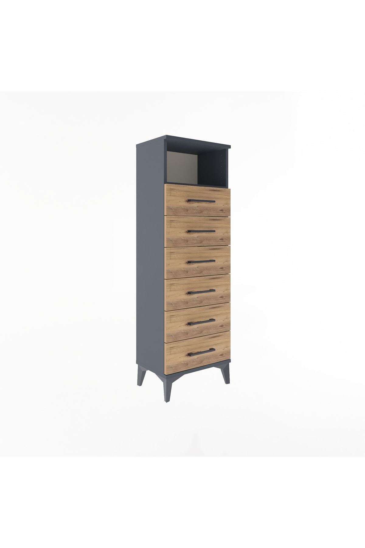 Arges Dolap Tek Raflı 6 Çekmeceli 44x30x134 - S16M082V6A