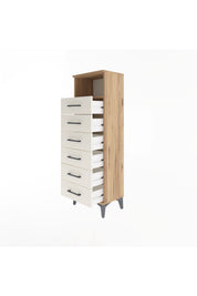 Arges Dolap Tek Raflı 6 Çekmeceli 44x30x134 - S16M082V7A