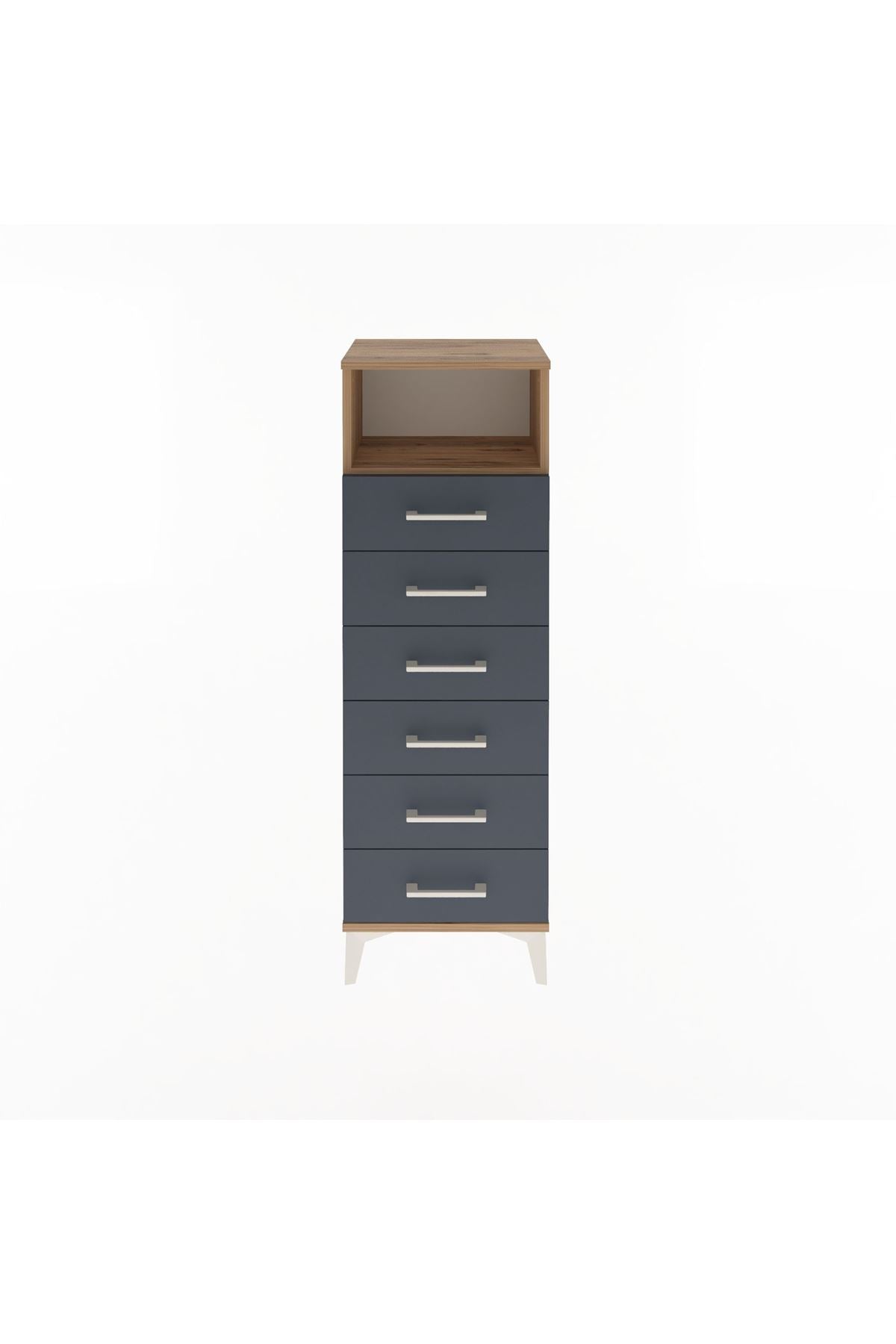 Arges Dolap Tek Raflı 6 Çekmeceli 44x30x134 - S16M082V8A