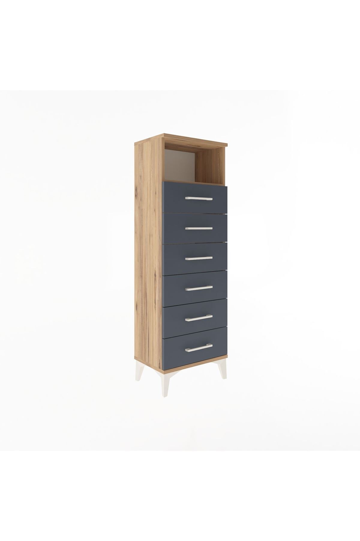 Arges Dolap Tek Raflı 6 Çekmeceli 44x30x134 - S16M082V8A